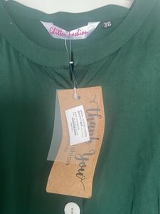Green Hi-Lo Button Down Dress