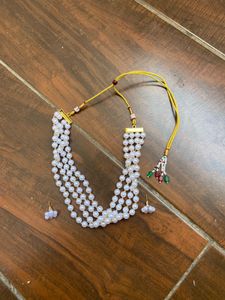 Pearl Necklace and Earring Set