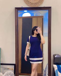 Navy & White Mini Dress