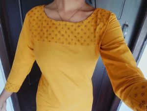Mustard Cotton Kurti