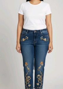 Floral Embroidered Jeans