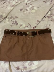 H&M Brown Mini Skirt