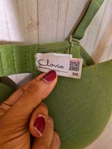 Clovia Padded Wired Green Bra