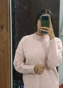 Aesthetic Pastel Pink Furry Jumper
