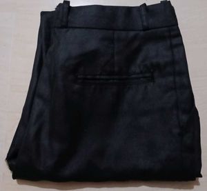 Men Regular Fit Black Cotton Silk Pant