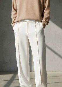 Korean Style Off-White Pleated Pant