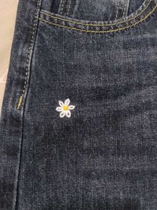 Floral Embroidered Wide Leg Jeans