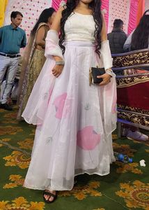 Organza Lehnga Blouse And Dupatta