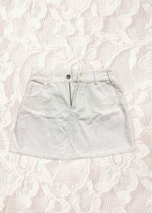 White corduroy Mini Skirt