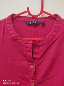 STOP Cotton Kurta, Fuschia Color