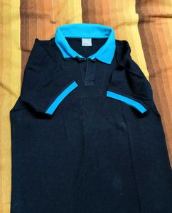 Fanideaz Men Black Cotton Casual Polo Tshirt