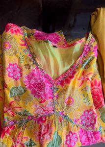 Floral Print Anarkali Kurta set