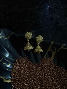 Gold Jhumka Earrings
