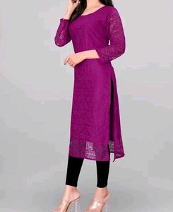 Stylish Purple Lace Kurti