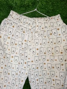 White Printed Pant