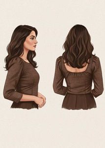 Bronze Metallic Ruched Sleeve Top