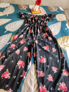 Black Flower Print JumpSuit!