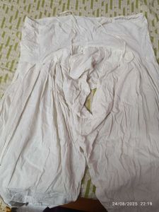 (Donation )White Flared Patiala+dupatta