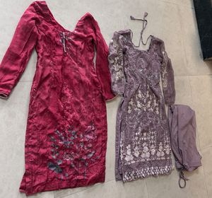 Organza Red Kurta Pakistani Set