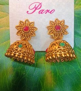 Gold Jhumka Earrings