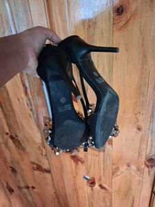 Black Embellished Heels