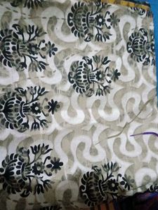 Cotton Net Jali Multi Color White And Purple Saree