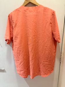 Vintage Coral Embroidered Top