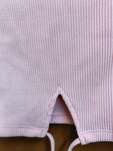 Pink Tie-Front Crop Top