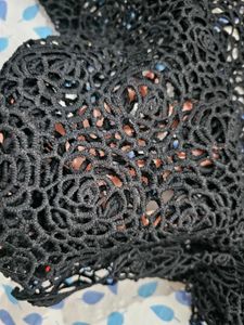 Black Crochet Style Top