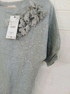 Gray T-Shirt Top
