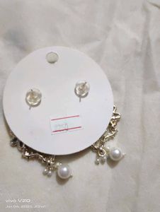 Floral Drop Earrings with Pearl Accents