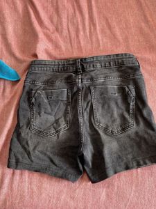 Black Denim Shorts