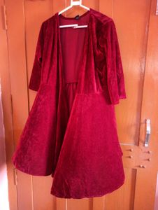 Red Velvet Dress & Shrug