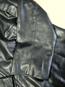 Black Faux Leather Stylish Jacket Fir Collor XL