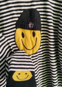 Trendy Black &amp; White Striped Sweatshirt |