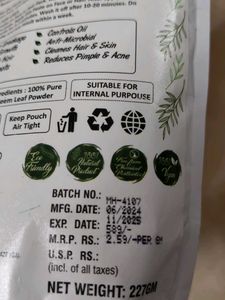 Myherb Neem Leaf Face And Hair Pack Powder