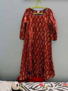 Girls Red Printed Kurti /Maternity wear