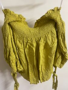 A Cute Attractive Stylish Mustard Coloured Top