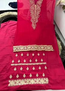 Unstitched Fabric Cut Piece With Embroidery