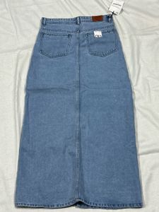 Zara Blue Denim Slit  Skirt