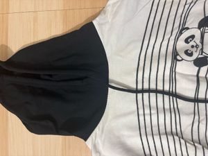 Panda Hoodie Crop Top