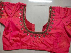 Aari Work Blouse With Saree