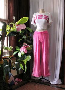 Pink Y2K Flared Pants