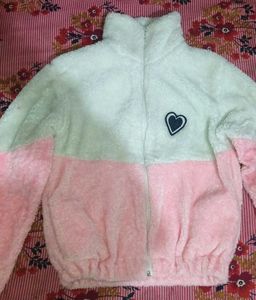 Cute Heart Patch Fleece Jacket