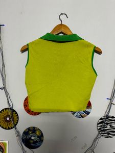 Green &amp; Yellow Sleeveless Top