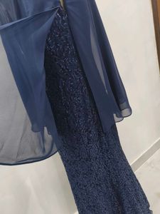 Elegant Navy Blue Evening Gown