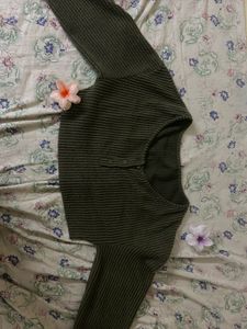 Green Cropped Sweater