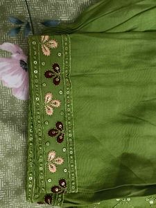 Green Embroidered Kurta Set
