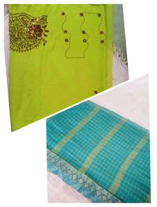 Combo Saree Sky Blue And Light Green 💚