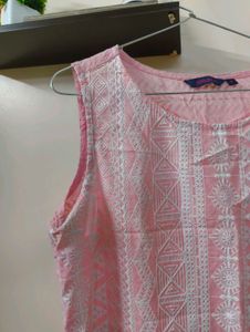 Pink Embroidered Kurta